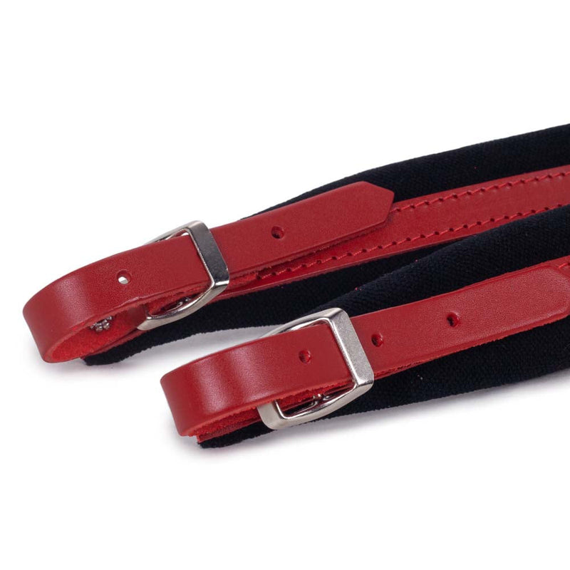 Cantabella Leather Accordion Straps Red with Black Small 45mm-accessories-Cantabella- Hermes Music
