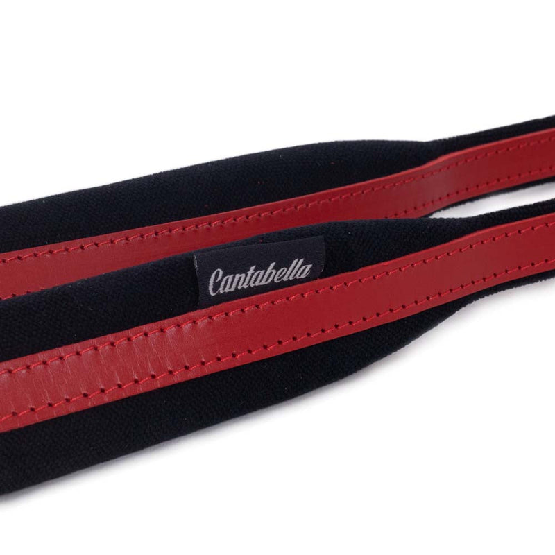 Cantabella Leather Accordion Straps Red with Black Small 45mm-accessories-Cantabella- Hermes Music