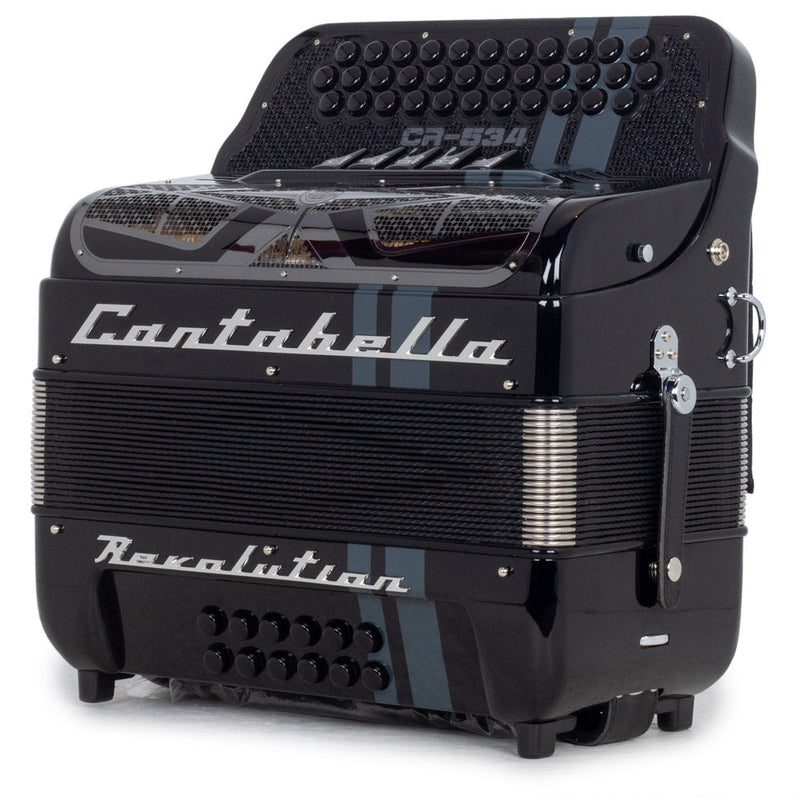 Cantabella Revolution 534 5 Switches EAD Glossy Black-accordion-Cantabella- Hermes Music