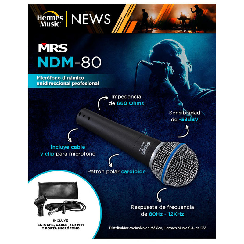 Morrison NDM-80 Dynamic Microphone-Microphones-MRS- Hermes Music