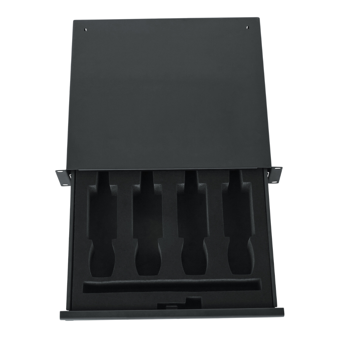 Gator Wireless Microphone Drawer 2U-Microphone Drawer-Gator-Hermes Music
