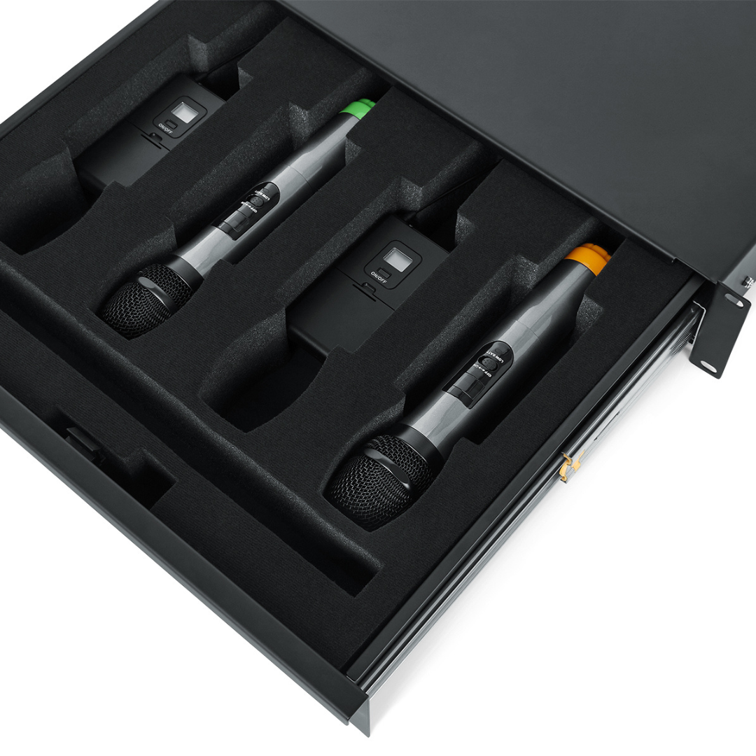 Gator Wireless Microphone Drawer 2U-Microphone Drawer-Gator-Hermes Music