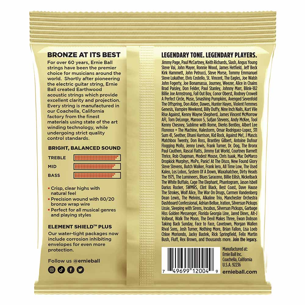 Ernie Ball Light Earthwood 80/20 Bronze Acoustic Guitar Strings 11-52 Gauge-accessories-Ernie Ball-Hermes Music