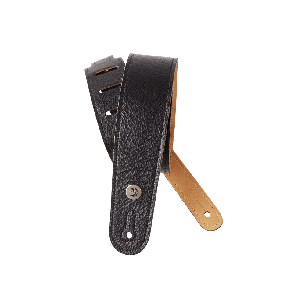 D'Addario 20GL00 Slim Garment Leather Guitar Strap Black-accessories-Daddario-Hermes Music