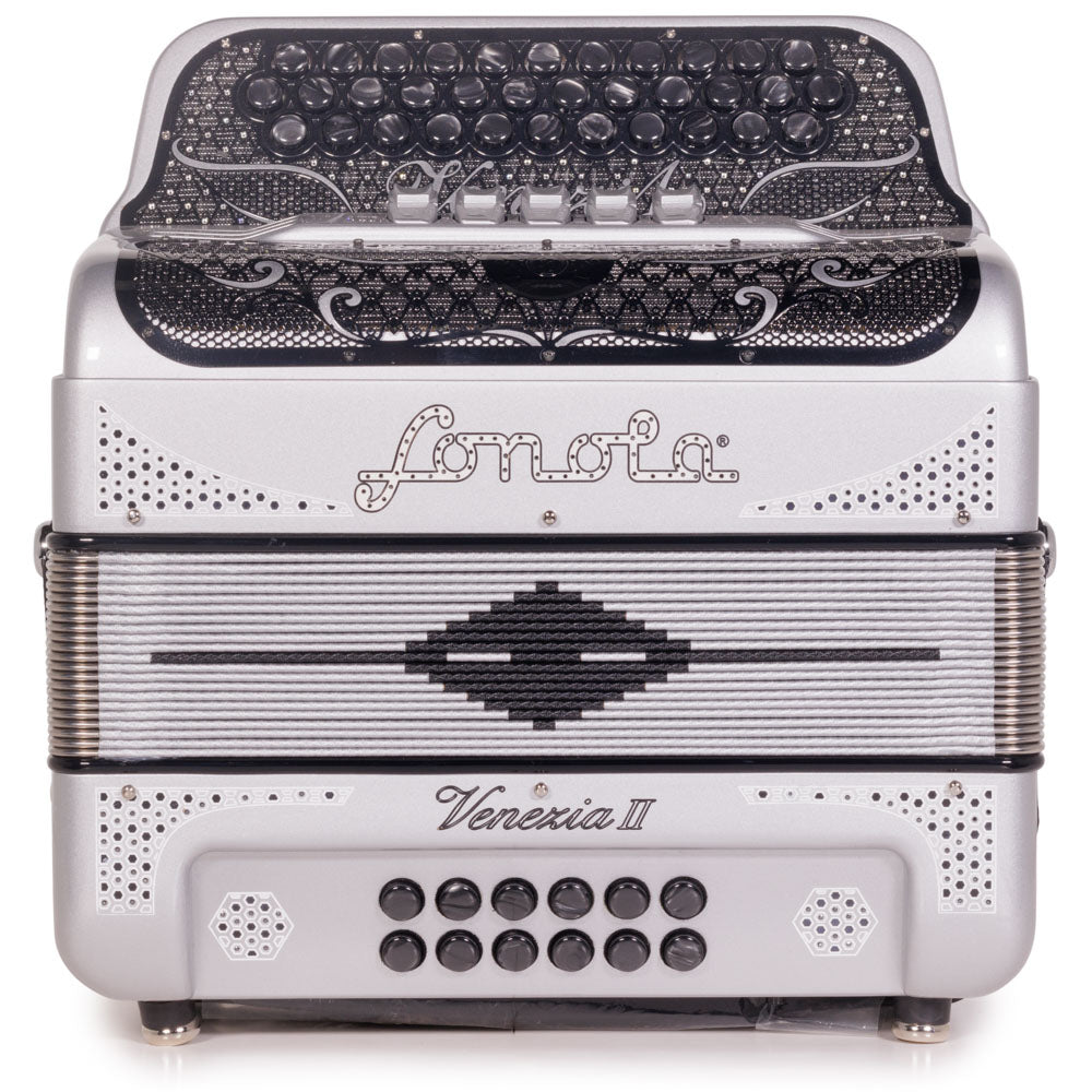 Sonola Venezia II Accordion 5 Switch FBE Silver Glitter with Silver-accordion-Sonola-Hermes Music