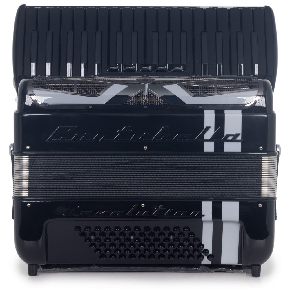 Cantabella Revolution Piano Accordion 5 Switch Black with White-accordion-Cantabella-Hermes Music