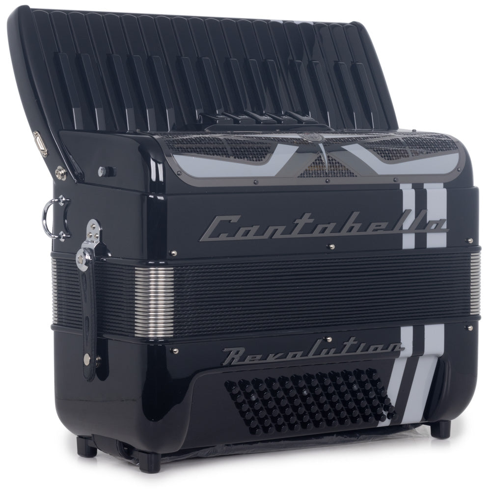 Cantabella Revolution Piano Accordion 5 Switch Black with White-accordion-Cantabella-Hermes Music