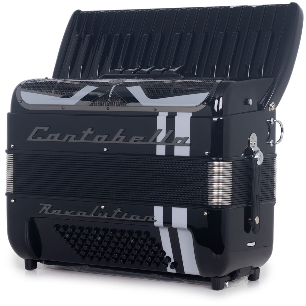 Cantabella Revolution Piano Accordion 5 Switch Black with White-accordion-Cantabella-Hermes Music