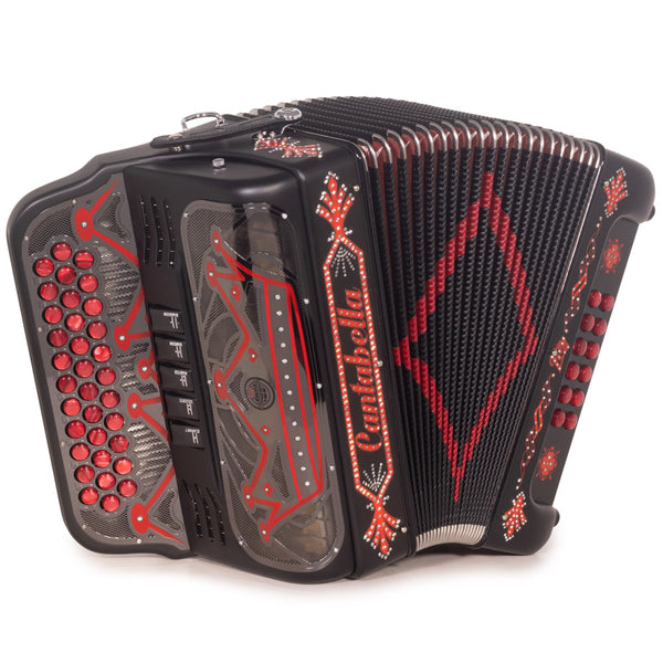 Cantabella Rey II Accordion 5 Switch EAD Matte Black with Red