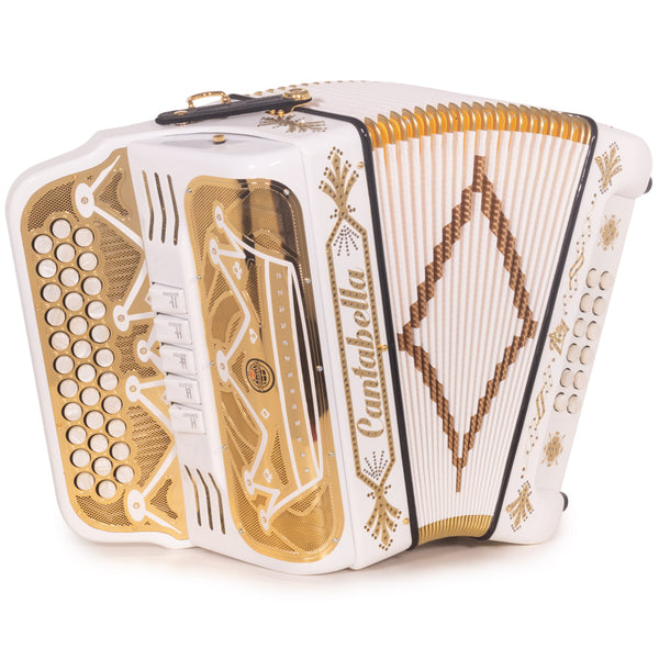 Cantabella Rey II Accordion 5 Switch EAD White with Gold