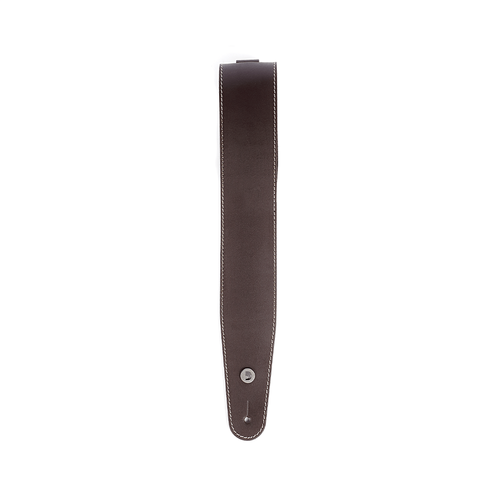 D'Addario 25LS01-DX Deluxe Leather Brown with Stitch Guitar Strap-Guitar Accessories-Daddario-Hermes Music
