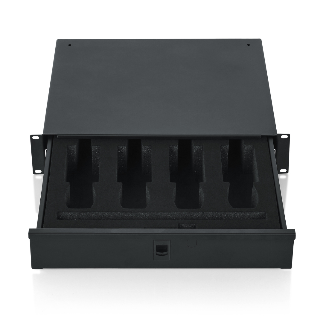 Gator Wireless Microphone Drawer 2U-Microphone Drawer-Gator-Hermes Music