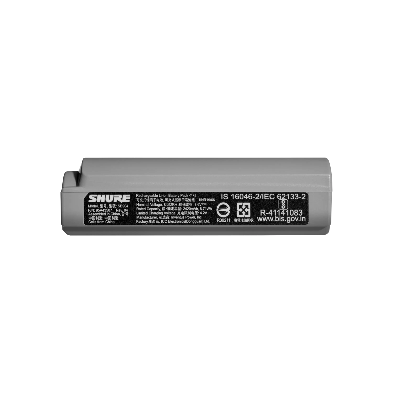 Shure Lithium-Ion Rechargeable Battery-Rechargeable Battery-Shure-Hermes Music