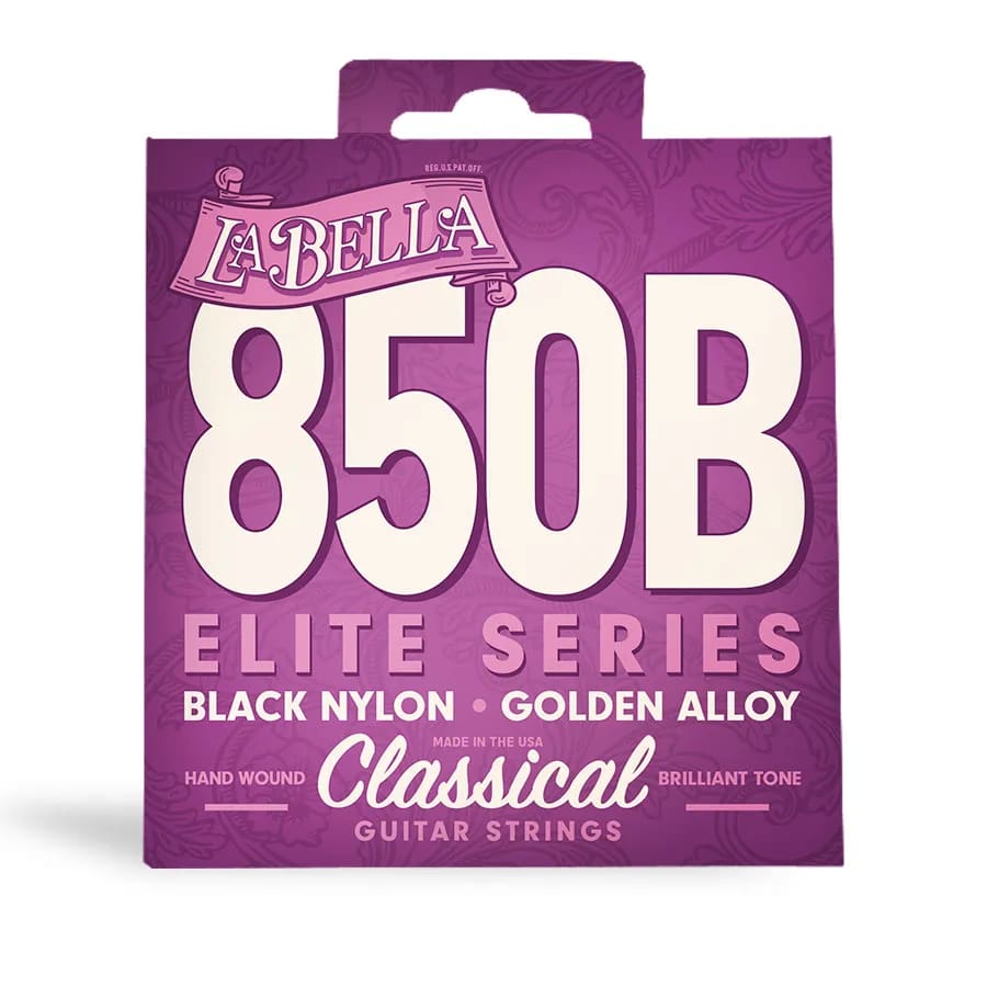 La Bella 850B Elite Series Black Nylon Golden Alloy Classical Guitar Strings