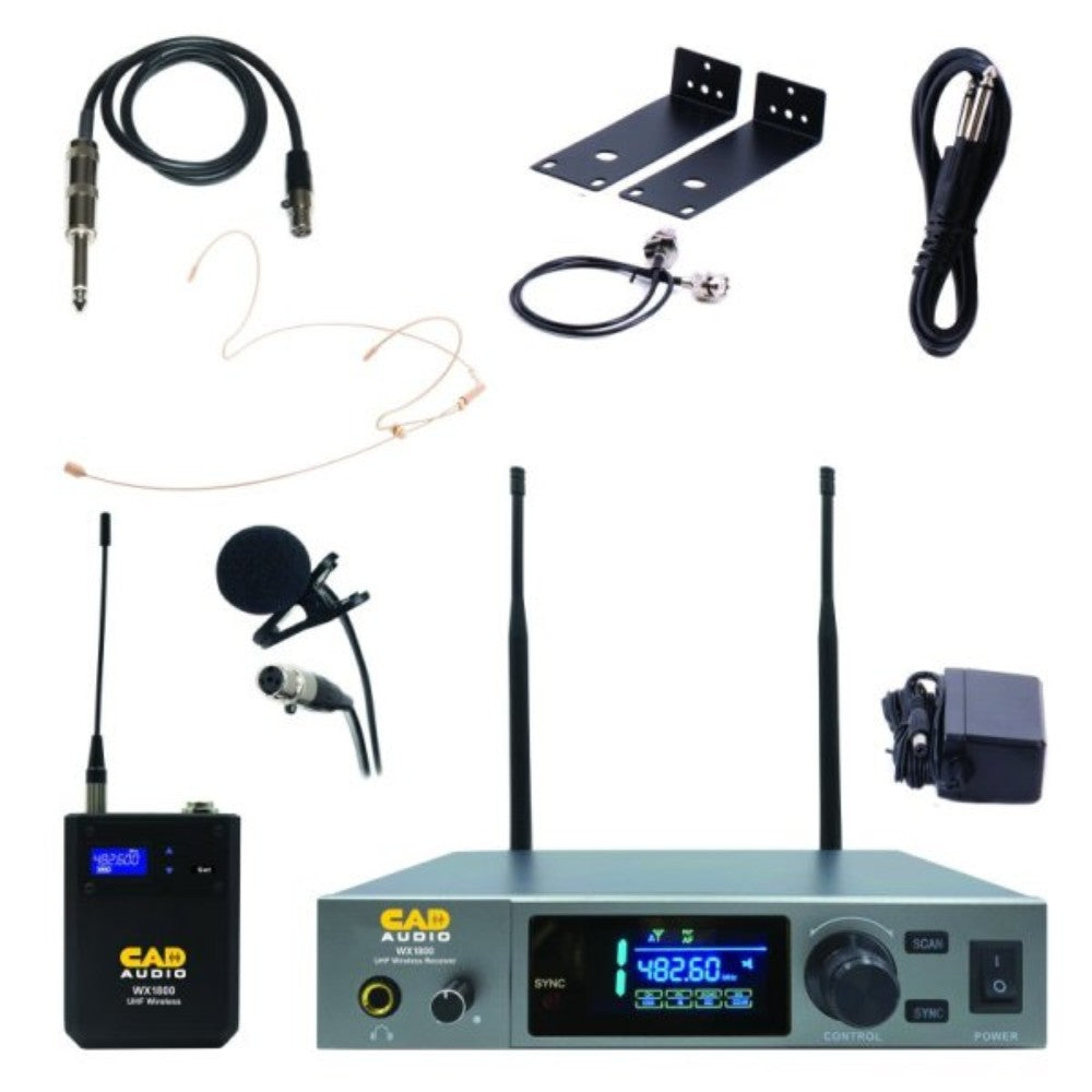 CAD Audio WX1800BP Wireless Microphone System with Lavalier, Headset & Guitar Cable-CAD Audio-Hermes Music