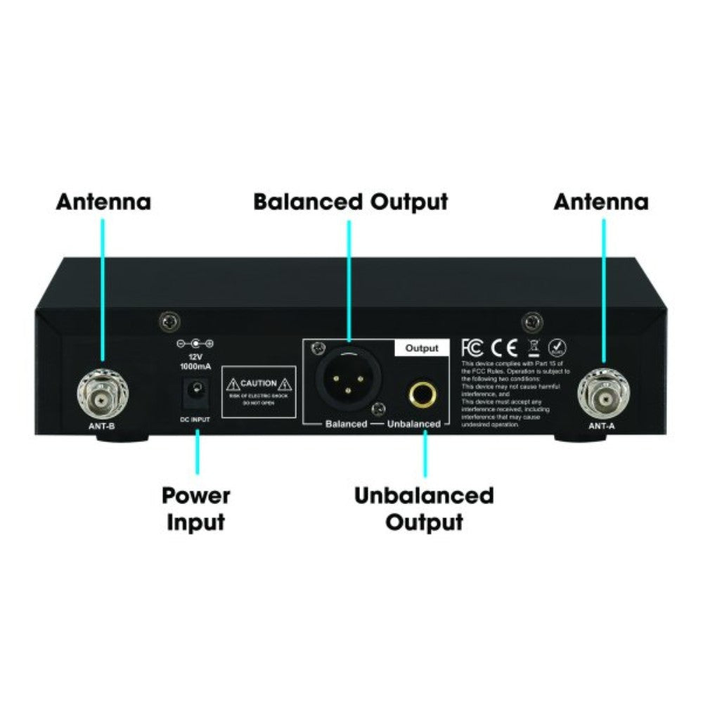 CAD Audio WX1800BP Wireless Microphone System with Lavalier, Headset & Guitar Cable-CAD Audio-Hermes Music
