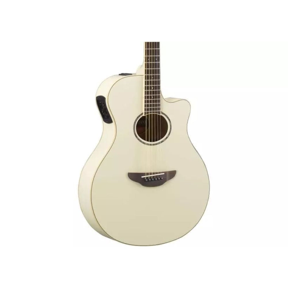 Yamaha APX600 Thinline Cutaway Acoustic-electric Guitar - Vintage White-Yamaha-Hermes Music