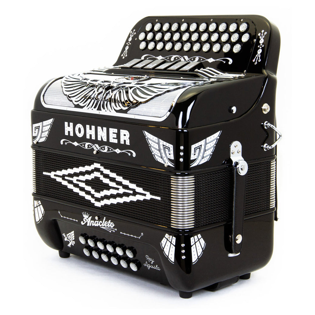 Anacleto Rey Aguila Accordion FBE/EAD 6 Switch Black-accordion-Anacleto- Hermes Music