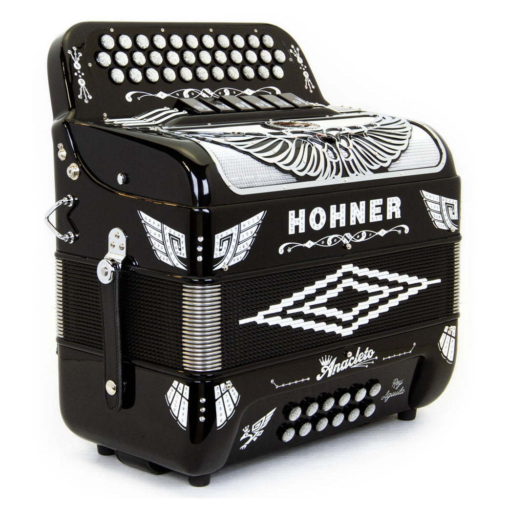 Anacleto Rey Aguila Accordion FBE/EAD 6 Switch Black-accordion-Anacleto- Hermes Music