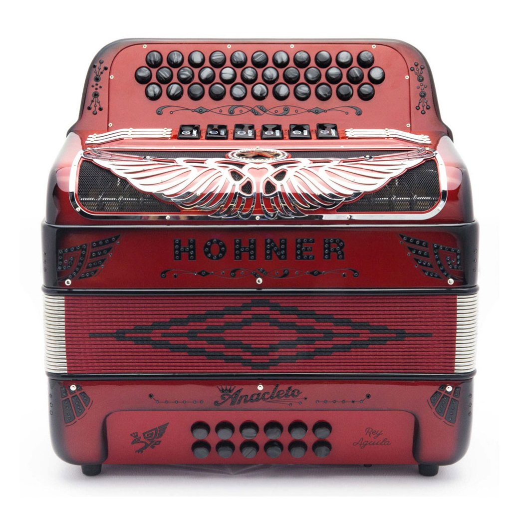 Anacleto Rey Aguila EAD/FBE 6 Switches Compact Ruby Red-accordion-Anacleto- Hermes Music