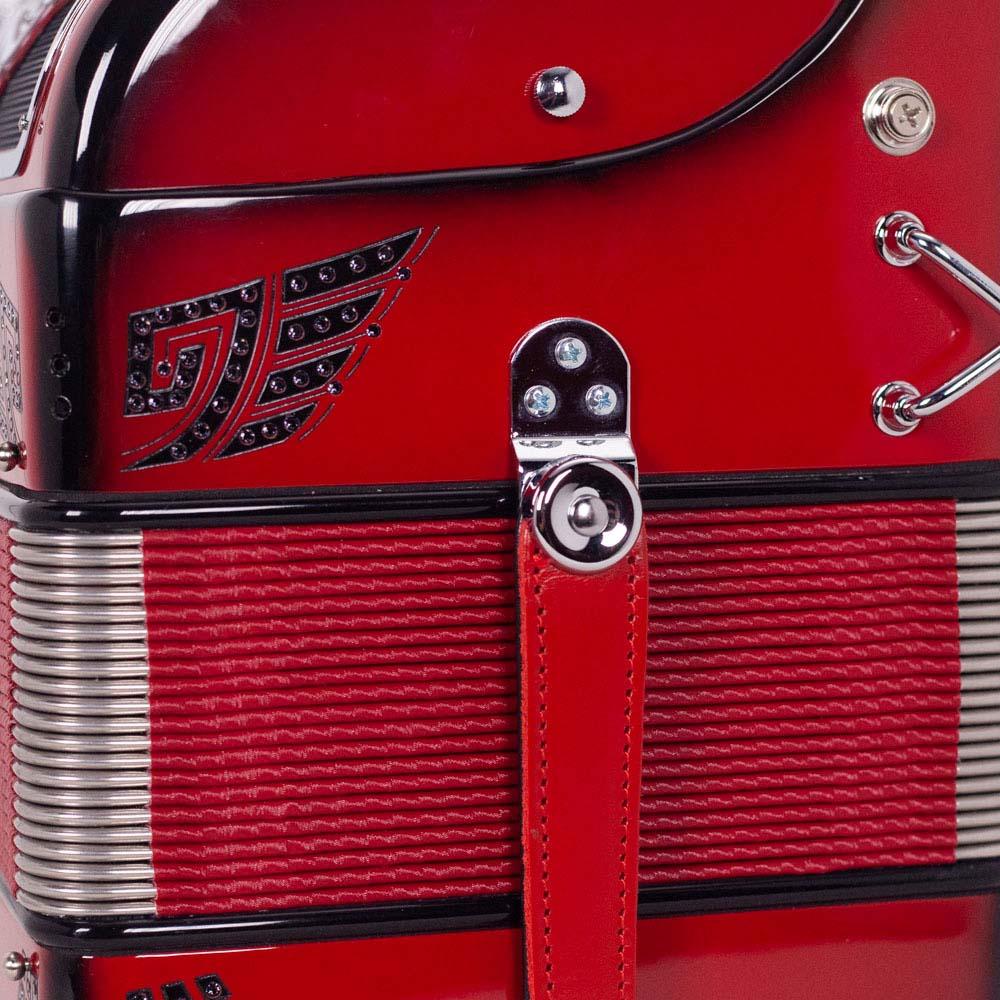 Anacleto Rey Aguila FBE 5 Switches Ruby Red-accordion-Anacleto- Hermes Music