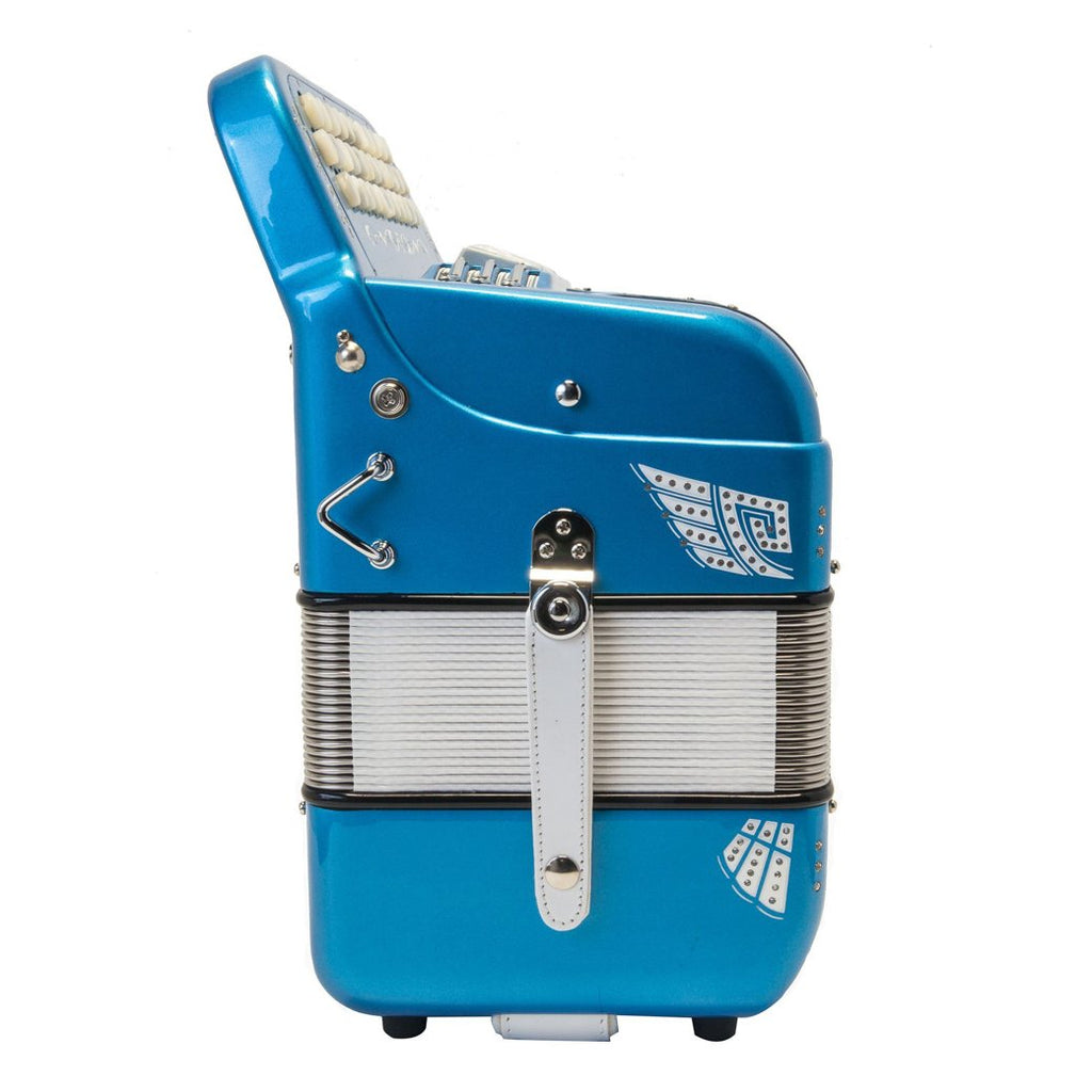 Anacleto Rey Aguila Accordion FBE/GCF 6 Switch Metallic Blue