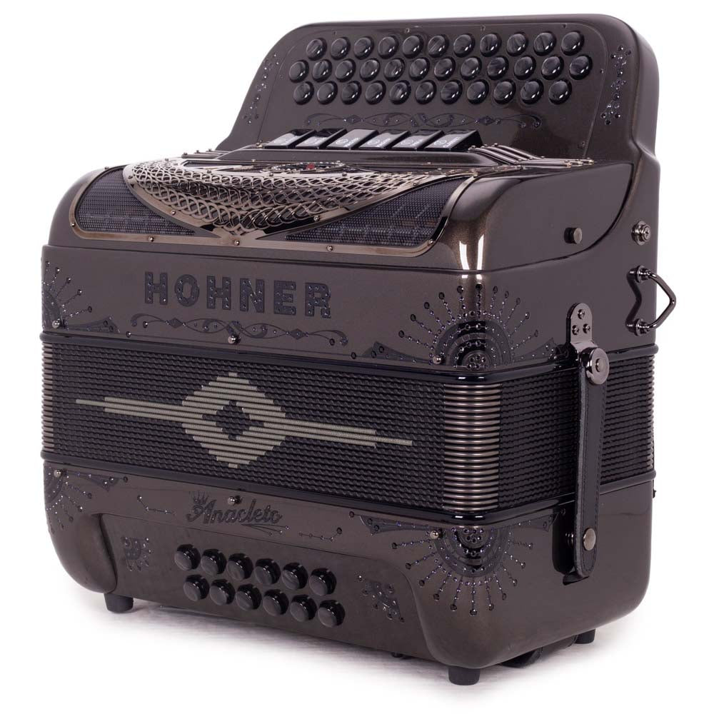 Anacleto Rey del Norte Accordion 6 Switches FBE/GCF Gray-accordion-Anacleto- Hermes Music