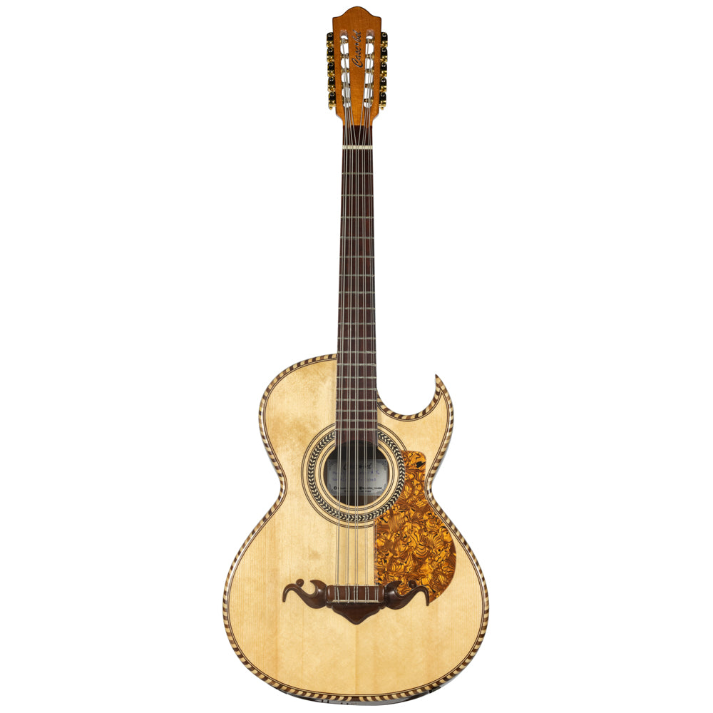 Cascabel Bajo Quinto Cedar Wood with Cord and Natural Finish-bajo quinto-cascabel-hermes music-accordion pro shop