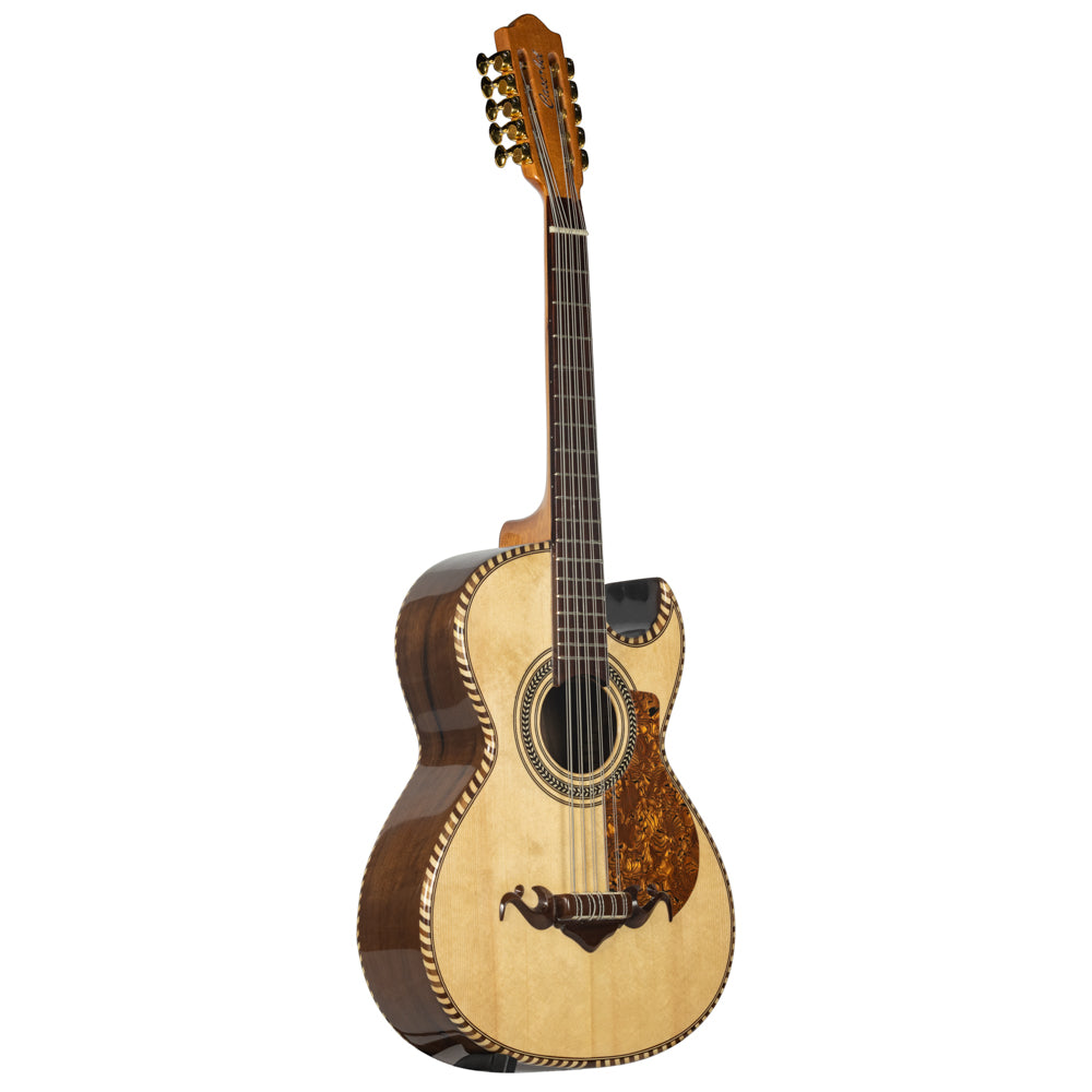 Cascabel Bajo Quinto Cedar Wood with Cord and Natural Finish-bajo quinto-cascabel-hermes music-accordion pro shop