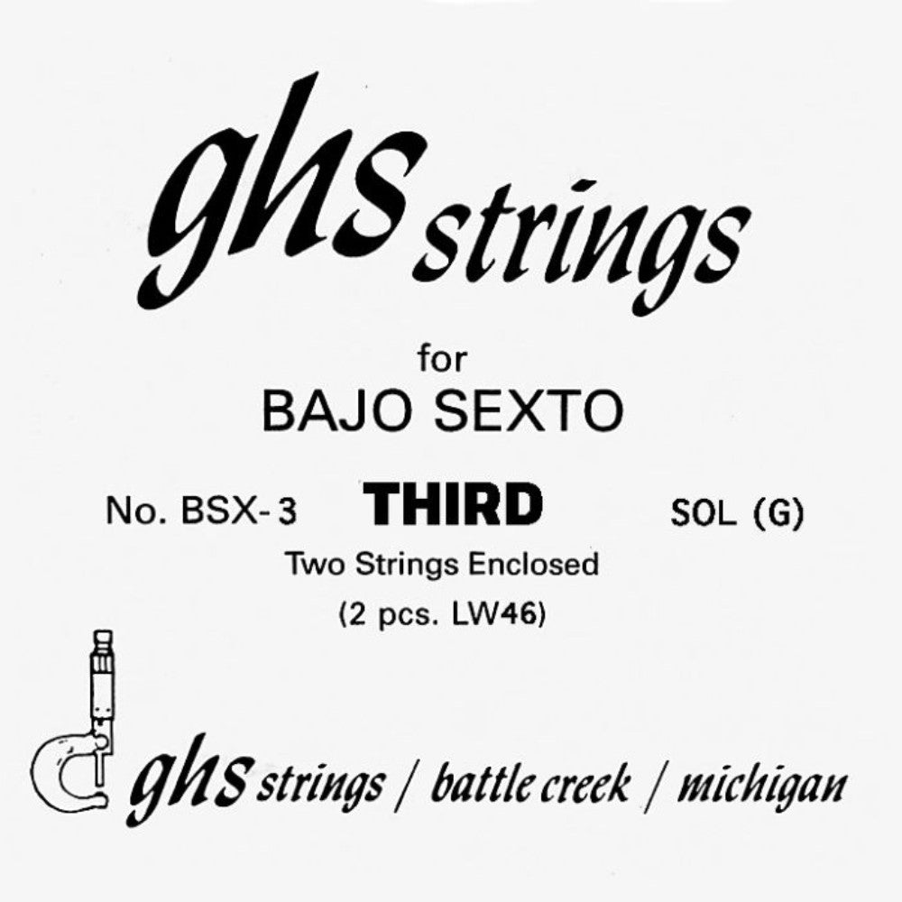 GHS Strings Single Pack BSX-3 Strings for Bajo Sexto-GHS Strings-Hermes Music-Accordion Pro Shop
