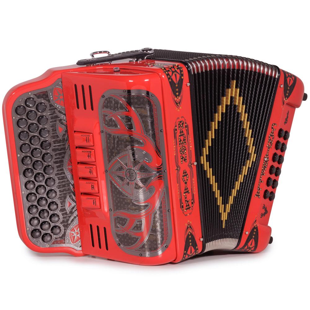 Cantabella El Cazador Ultra Compact Spec. Edit. Ramon Ayala 5 Switch EAD Red with Black-accordion-Cantabella-Hermes Music