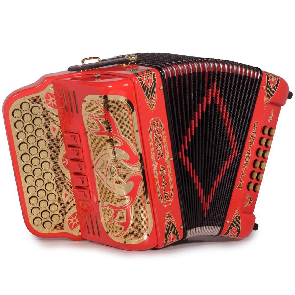 Cantabella El Cazador Ultra Compact Spec. Edit. Ramon Ayala 5 Switch EAD Red with Black-accordion-Cantabella-Hermes Music