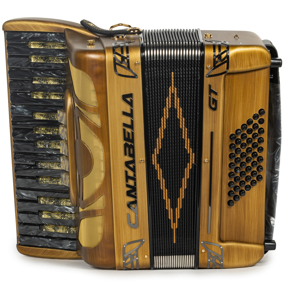 Cantabella GT 30 Key Piano Accordion 5 Switch Matte Gold Wood