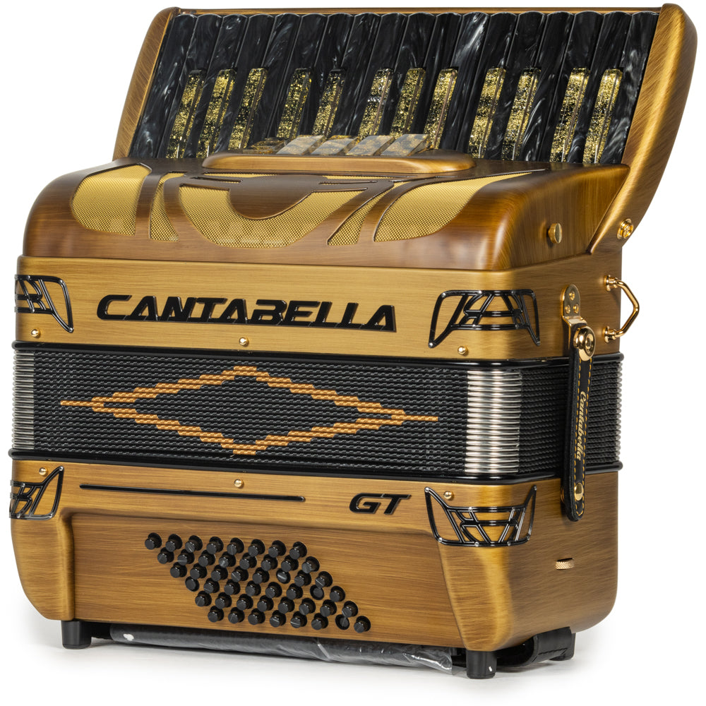 Cantabella GT 30 Key Piano Accordion 5 Switch Matte Gold Wood