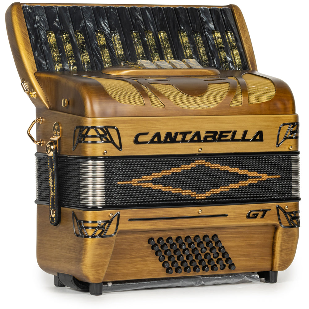 Cantabella GT 30 Key Piano Accordion 5 Switch Matte Gold Wood