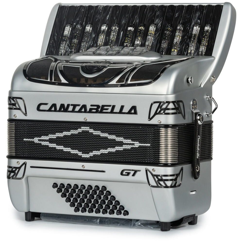 Cantabella GT 30 Key Piano Accordion 5 Switch Matte Silver-accordion-Catabella-Hermes Music-Accordion Pro Shop