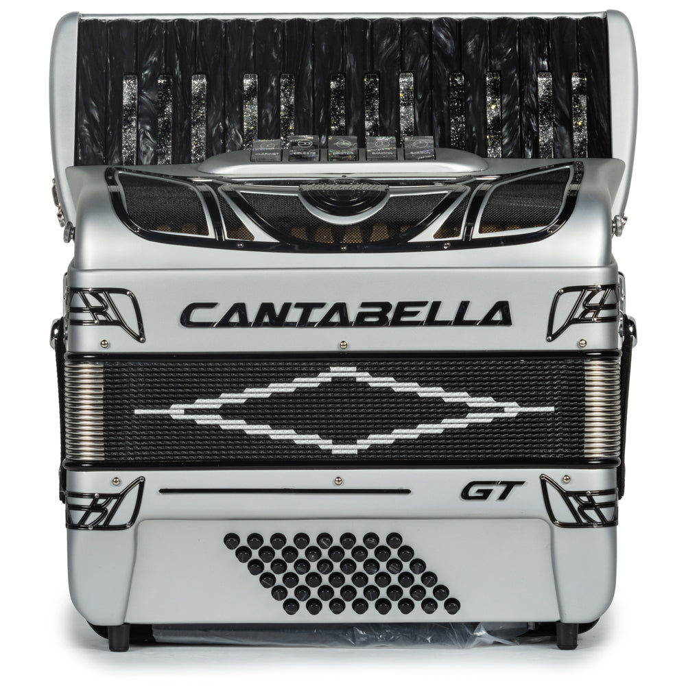 Cantabella GT 30 Key Piano Accordion 5 Switch Matte Silver-accordion-Catabella-Hermes Music-Accordion Pro Shop