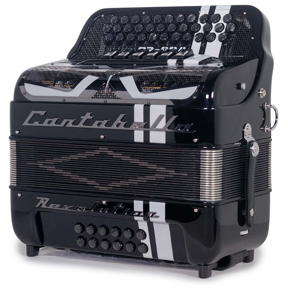 Cantabella Revolution 634 Accordion 6 Switch FBE-GCF Black with White