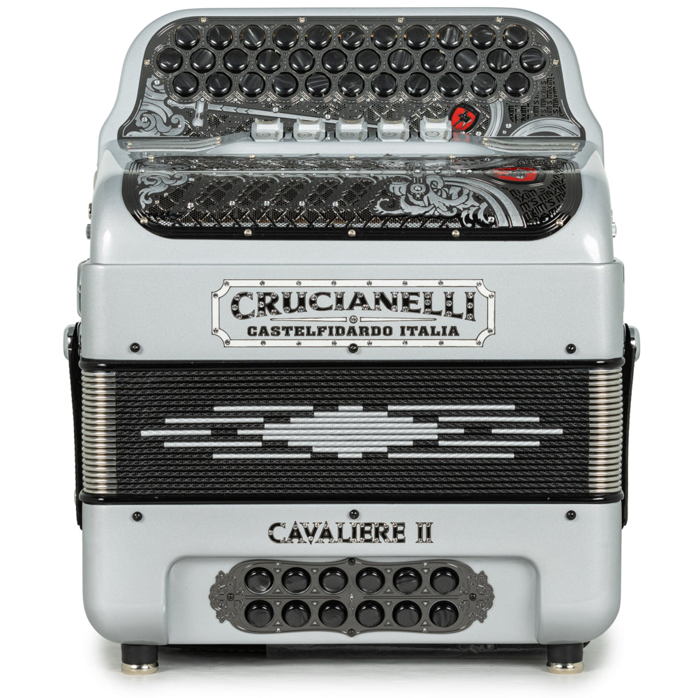 Crucianelli Cavaliere II 5 Switch FBE Ultra Compact Accordion in Light Grey with Black