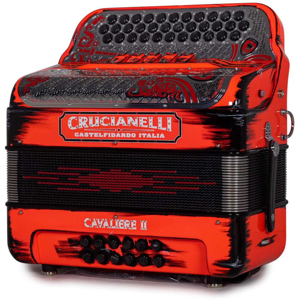 Crucianelli Cavaliere II 5 Switch FBE Accordion in Cartoon Red with Black Details