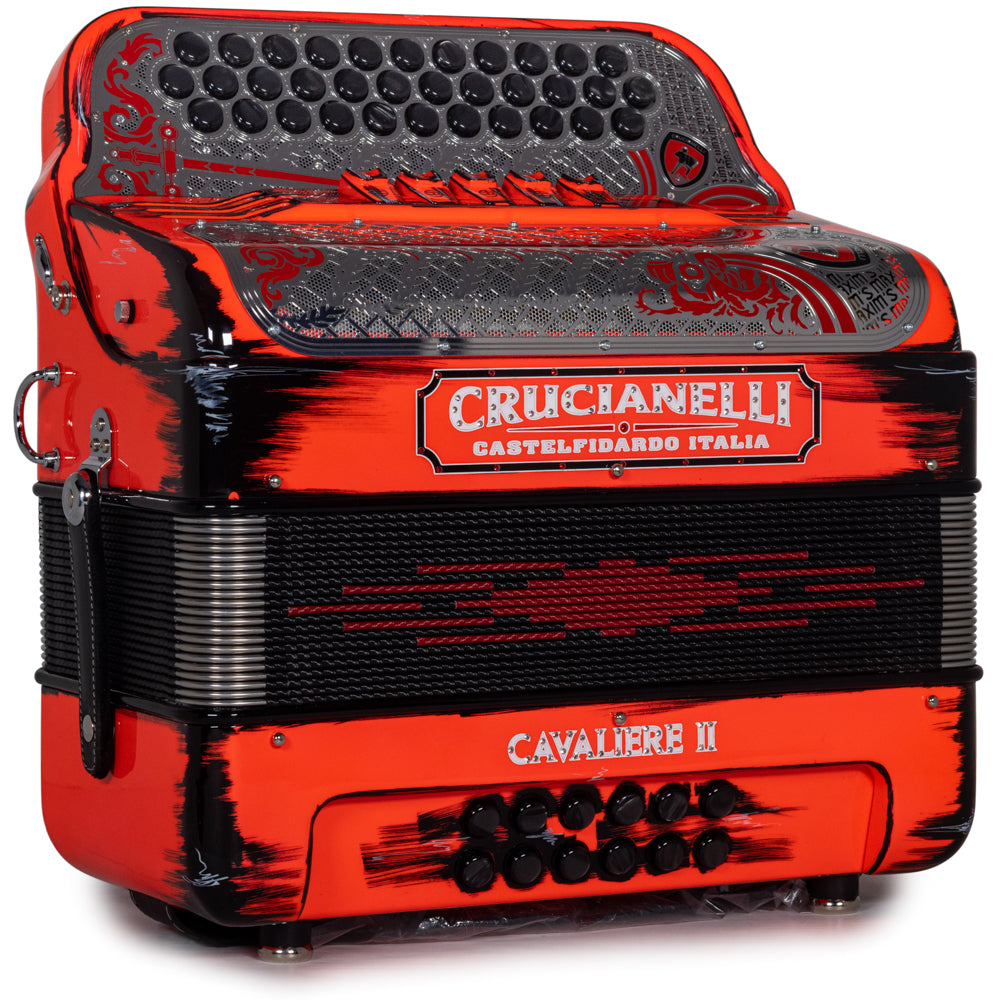 Crucianelli Cavaliere II 5 Switch FBE Accordion in Cartoon Red with Black Details