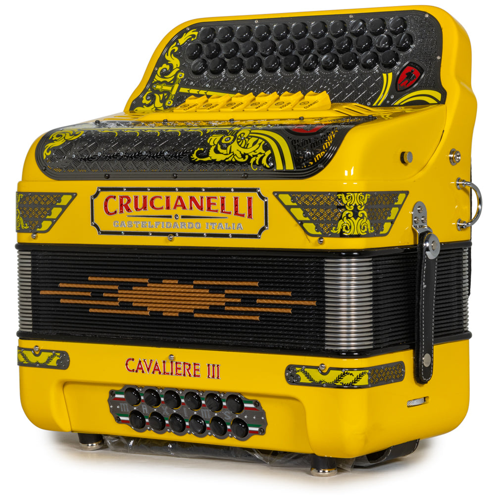 Crucianelli Cavaliere III 6 Switch FBE-EAD Accordion in Yellow with Red Details