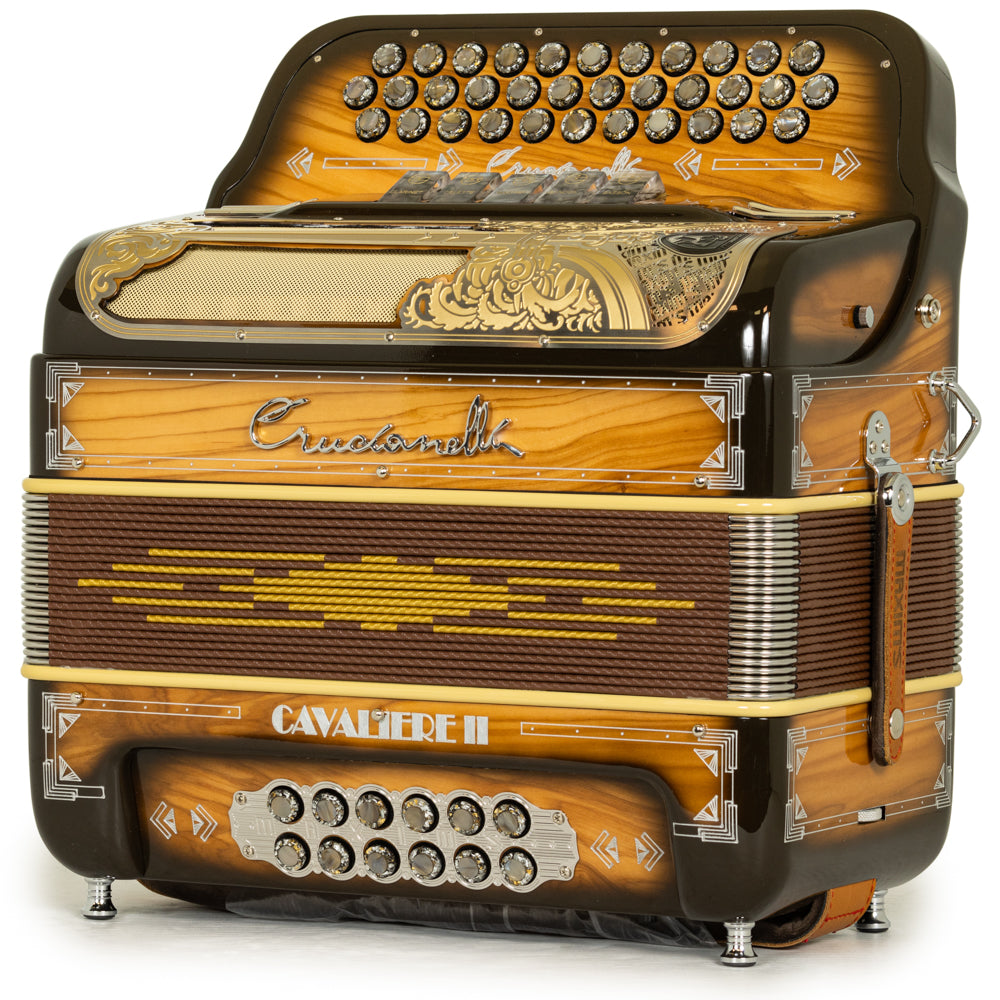 Crucianelli Cavaliere II 5 Switch EAD Accordion in Polished Wood with Silver