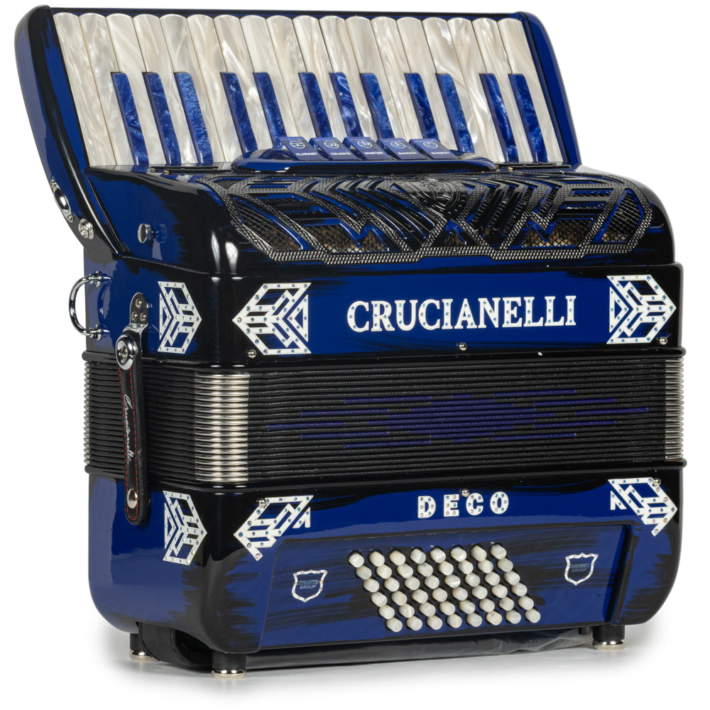 Crucianelli Deco 30 Key Piano Accordion 5 Switch Blue and Black