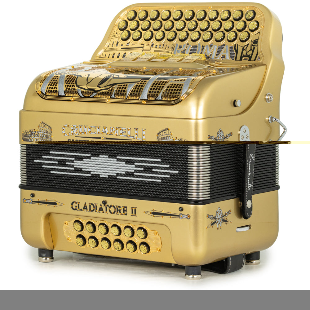 Crucianelli Gladiator II 5 Switch FBE Accordion in Gold and Silver