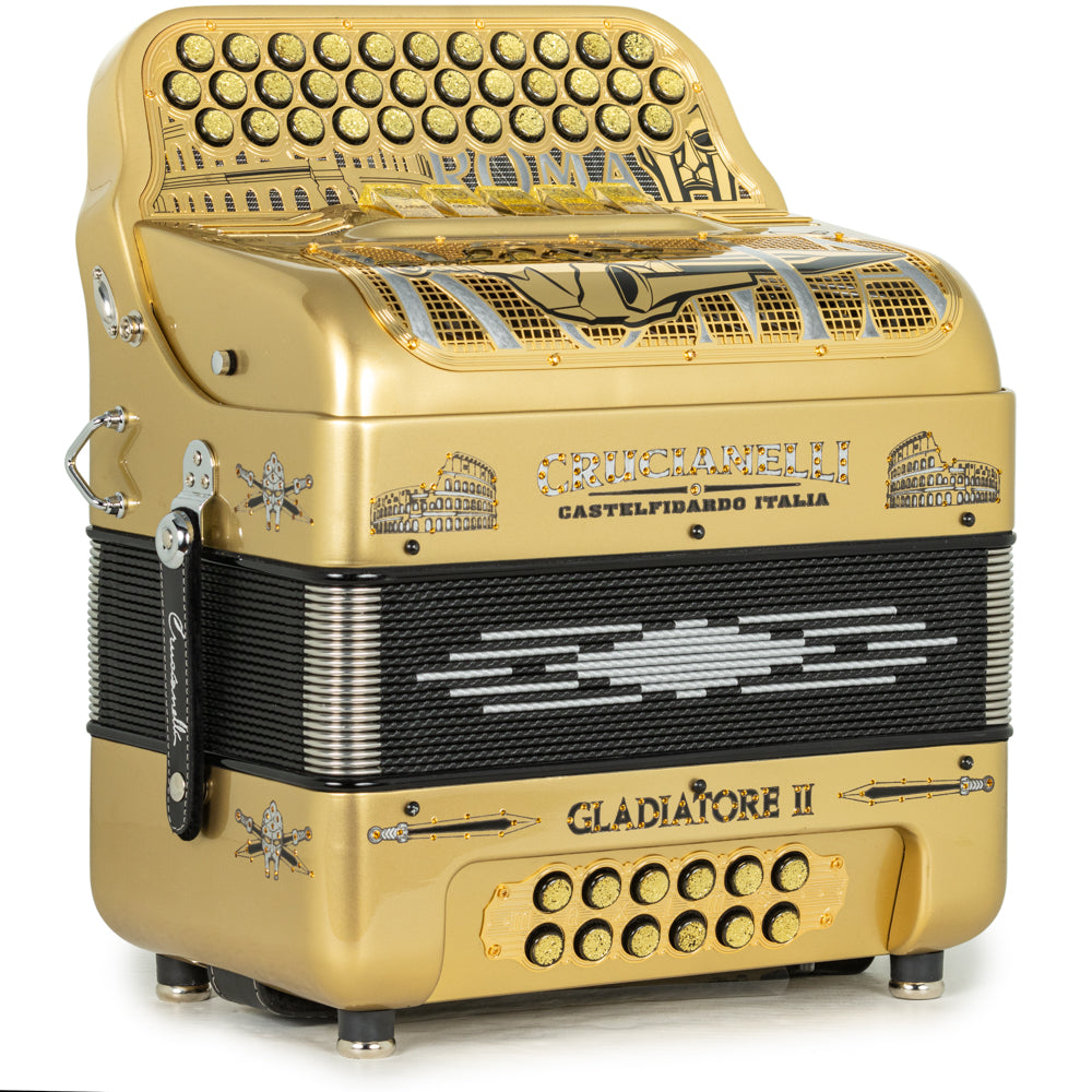 Crucianelli Gladiator II 5 Switch FBE Accordion in Gold and Silver