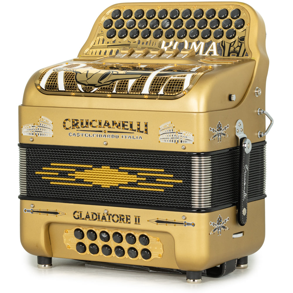 Crucianelli Gladiator II 5 Switch FBE Accordion Gold Matte and Black