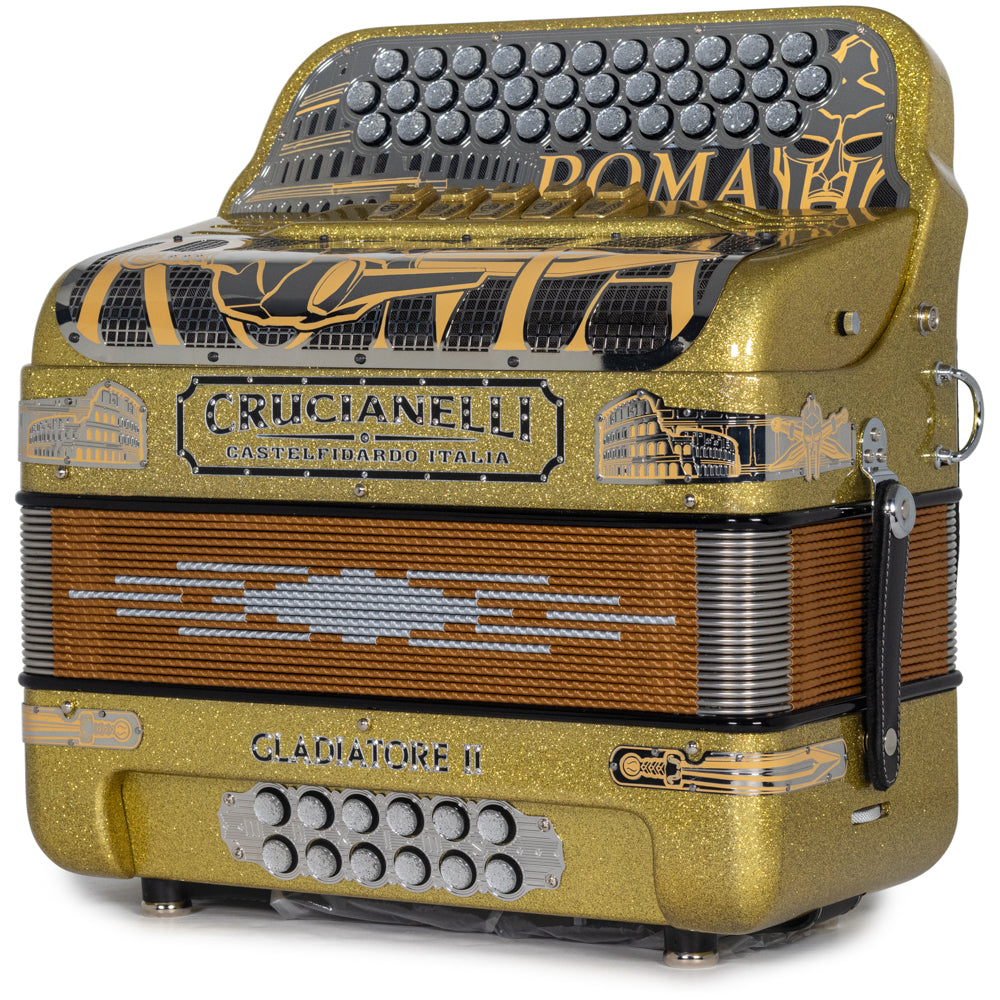 Crucianelli Gladiator II 5 Switch EAD Accordion in Gold Glitter with Black Details