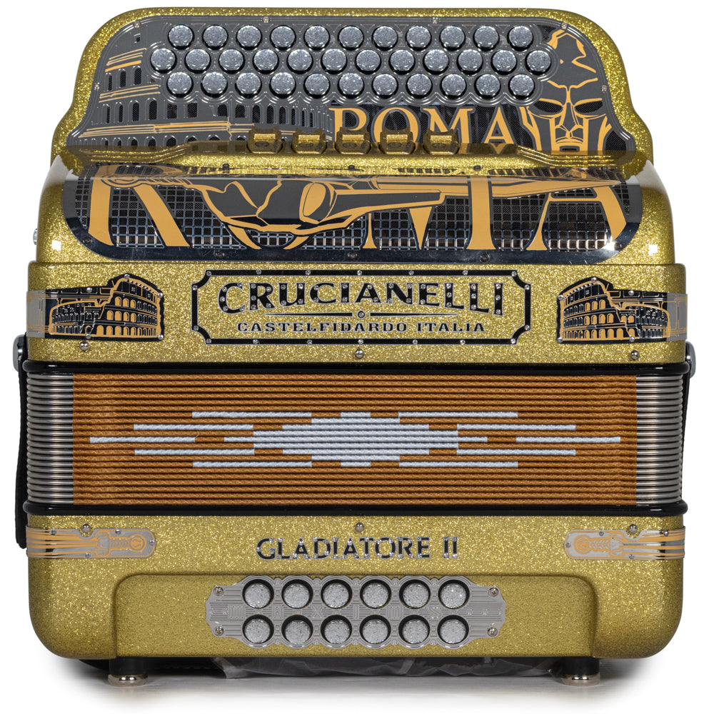 Crucianelli Gladiator II 5 Switch EAD Accordion in Gold Glitter with Black Details