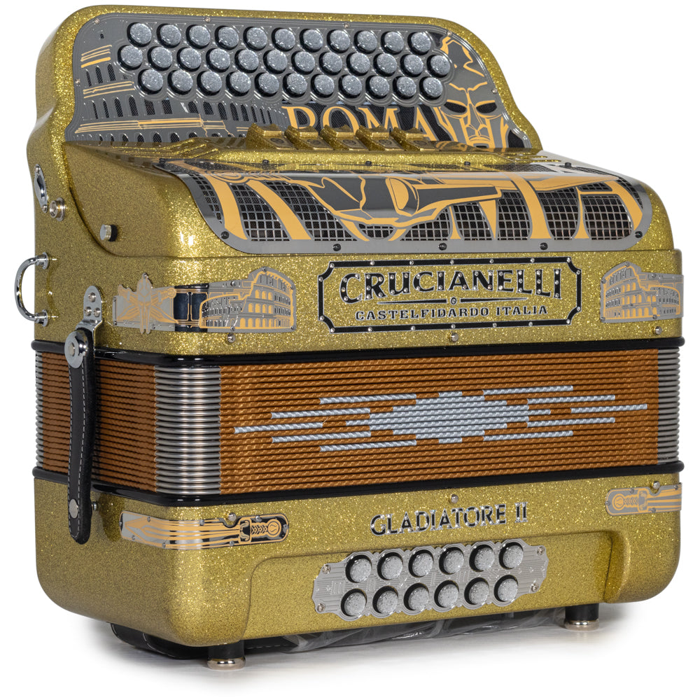 Crucianelli Gladiator II 5 Switch EAD Accordion in Gold Glitter with Black Details